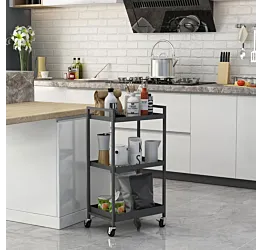 Carrellino multiuso, 80x80x30 h cm, Ardesia
