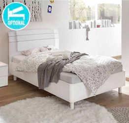 Letto singolo Like in legno bianco