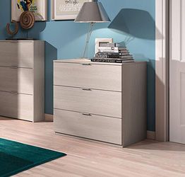 Comò di design rovere chiaro con 3 cassetti