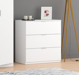 Comò di design bianco opaco con 3 cassetti