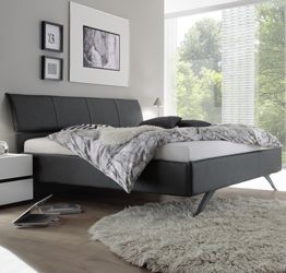 Letto imbottito Titanium in ecopelle antracite