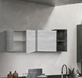 Pensile cubo per cucina sospeso, Grigio artico