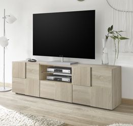 Porta TV di Design Rovere Samoa a due ante e un cassetto