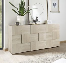 Credenza Moderna, Madia di Design, 3 ante, Rovere Samoa