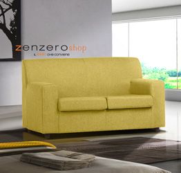 Divano modello Elbrus sfoderabile a 2 posti, colore Giallo Zafferano