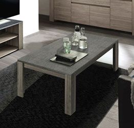 Tavolino per salotto H. 45.5 in finitura Rovere Grigio con piano in Marmo