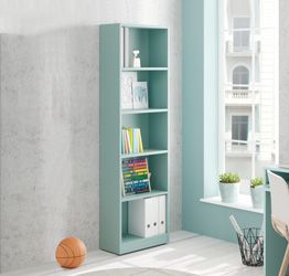 Librerie colorate: libreria 4 ripiani, finitura verde acqua