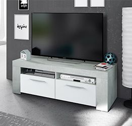 Mobili x televisione di Design Bianco e Cemento a due ante