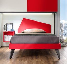 Letto 1 piazza e mezza Iceberg Moretti Compact, Rosso Ciliegia 