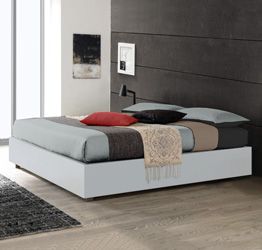 Letto sommier matrimoniale, finitura Grigio alluminio