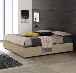 Letto matrimoniale sommier, finitura Nocciola