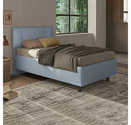 Letto singolo in tessuto Azzurro elegante per la vostra zona notte