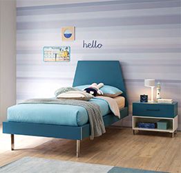 Letto singolo Branchia Moretti Compact, finitura Blu navy