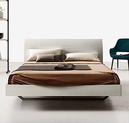 Letto Moorea Bianco altea, con testata curva