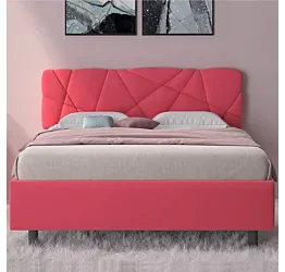 letto matrimoniale ecopelle rosa