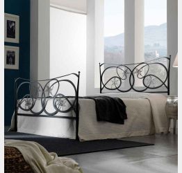 Letto  in ferro matrimoniale grigio polvere