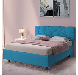 letto matrimoniale azzurro