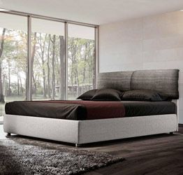 Letto matrimoniale versione king size, con cuscini Intreccio nero