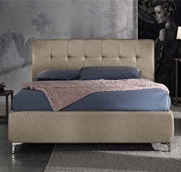 Offerta letto matrimoniale in tessuto, finitura Beige