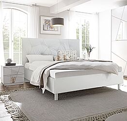 letto moderno ecopelle contenitore bianco