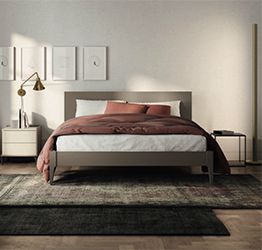 Offerta letto matrimoniale con alloggiamento posteriore, finitura Moka