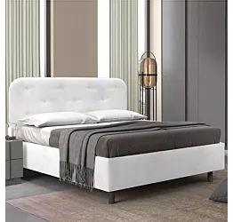 letto ecopelle bianco 1 piazza e mezza contenitore