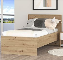 Letto industry singolo economico, finitura Rovere