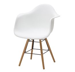 Sedia di Design  con gambe in Legno, seduta ergonomica - bianca