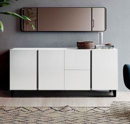 Madia 3 ante 2 cassetti in finitura Bianco Opaco
