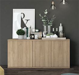 Madia moderna di design in finitura Rovere Oak