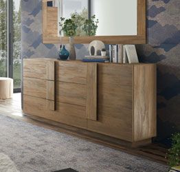 Credenza 3 cassetti e un'anta, finitura Mercure