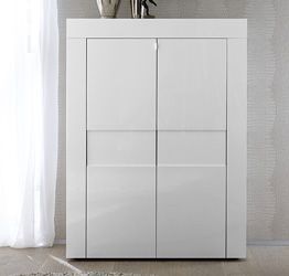 Madia di Design a 2 ante Alta, Bianco Lucido