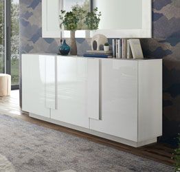 Credenza Bianca lucido moderna, 3 ante