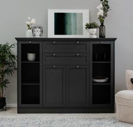 Madia, credenza con 4 ante e 2 cassetti finitura Grigio antracite