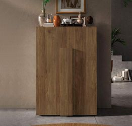 Credenza alta moderna finitura Mercure, Made in Italy