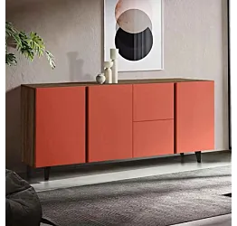 credenza cassetti rossi