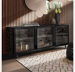 credenza moderna con vetri fumè