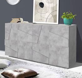 Madia moderna Beton 4 ante dal disegno geometrico