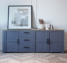 Credenza alta 2 ante e vani a giorno rovere Zanne