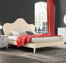 Letto matrimoniale Vittoria king size con testata retrofinita in finitura Magnolia