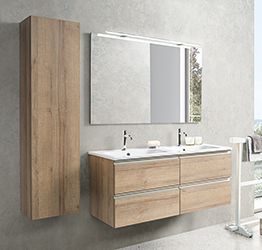 Arredo bagno completo, mobile con con lavabo integrato e 4 cassetti, Havasu 2