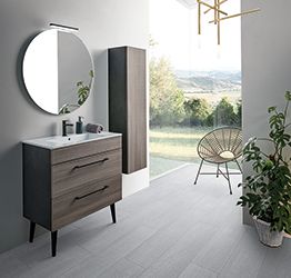 Mobile da bagno con lavabo integrato e piedini, Jog 3