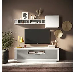 porta tv contemporaneo grigio