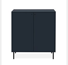 Credenza alta, moderna in offerta con piedini, finitura Blu black friday offerte