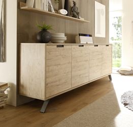 Credenza Moderna, Madia di Design, 4 ante, Legno Sherwood Oak