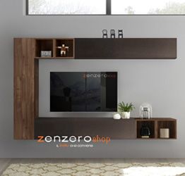 Parete attrezzata vendita online Soggiorno Zenzero in finitura Lava e Noce dark