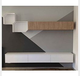parete bianca e rovere oak in offerta