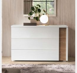 Comò Noce naturale e Noce bianco, design moderno