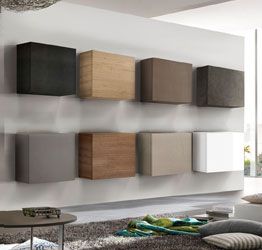 Cubo sospeso 55 x 50 cm disponibile in diverse finiture, Made in Italy 