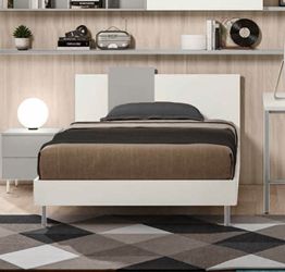 Letto una piazza e mezza POP 02, finitura Verde Salvia e Bianco